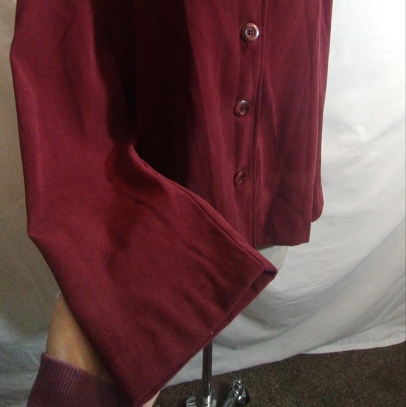 Briggs Blazer ButtonUp, Women Collar, light weight, Burgundy, L - Picture 7 of 8